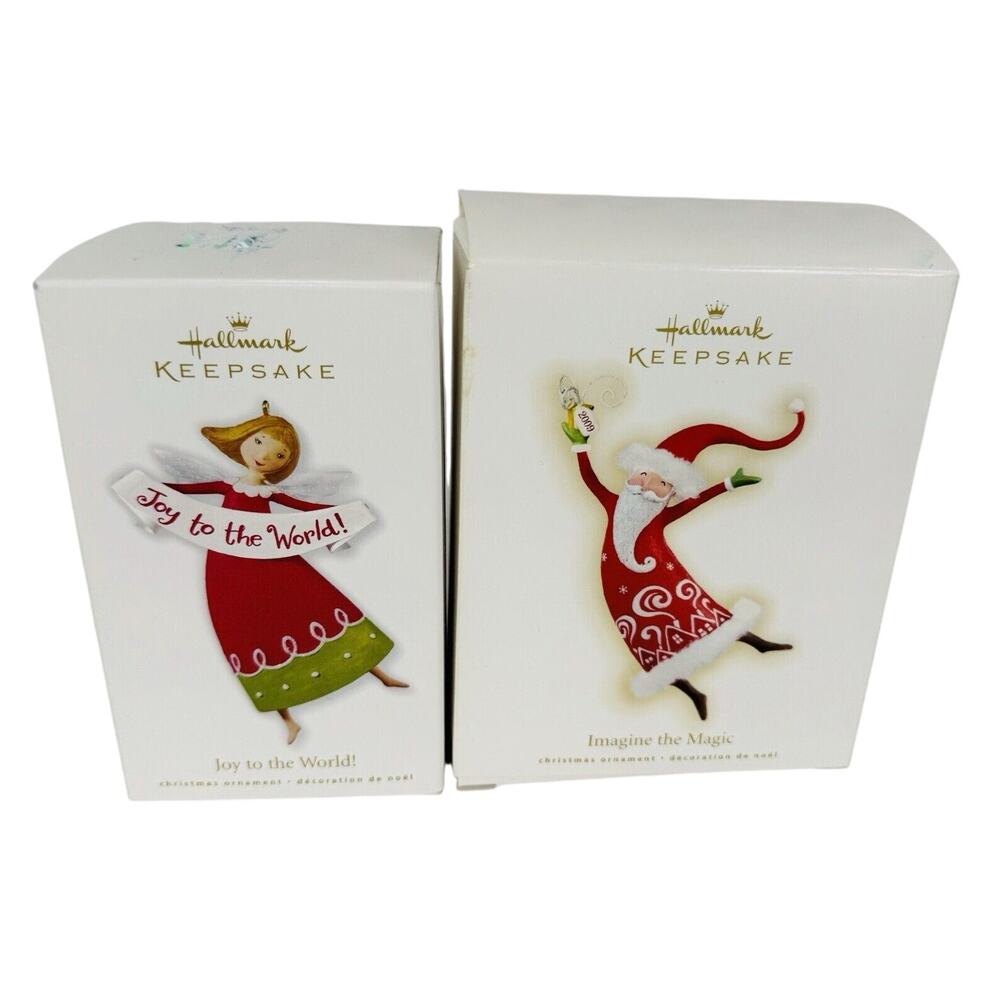 Hallmark Keepsake Joy To The World & Imagine The Magic Ornament‎ Lot